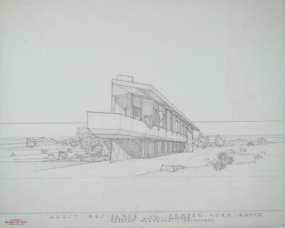 Perspective View, Guest House for Powder Horn Ranch