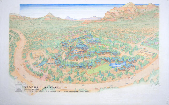 Drawing: Aerial Perspective View, Sedona Resort