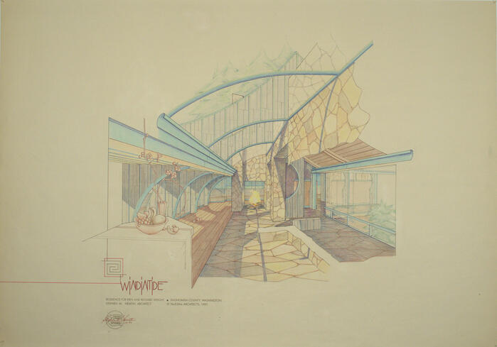 Interior Perspective View, House for Richard and Erin Weight
