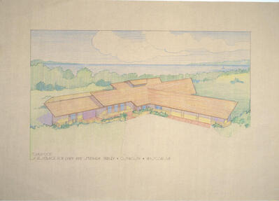 Drawing: Aerial Perspective View, House for Dr. and Mrs. Stephen Dudley