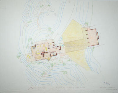Drawing: Main Floor Plan, House for Cheryl and Mark Kilmer, Indian Springs Residential Community