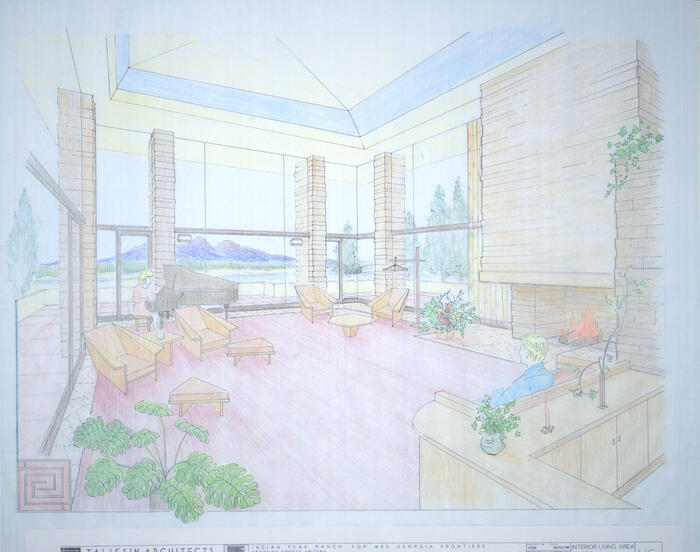 Interior Perspective View, Indian Peak Ranch for Mrs. Georgia Frontiere