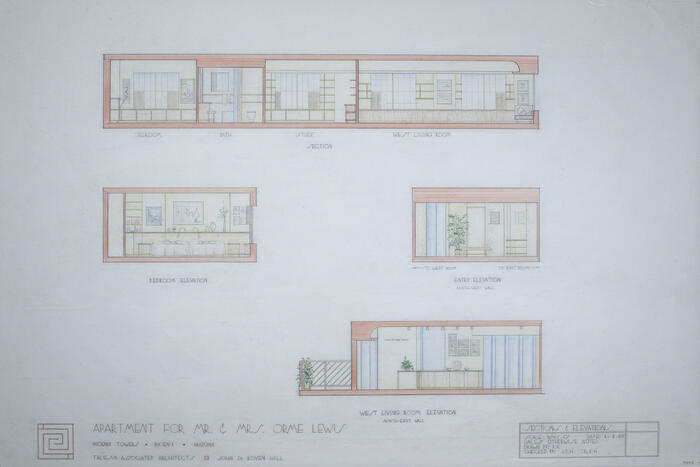 Drawing: Elevations, Apartment for Orme Lewis