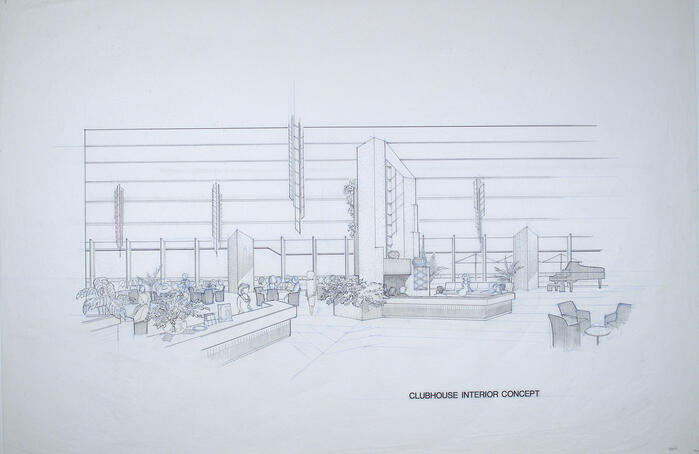 Drawing: Interior Pespective View, Clubhouse for Ancala Residential Community