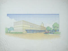 Drawing: Perspective View of Street and Buildings, Masterplan for the City of Richland Center, Wisconsin