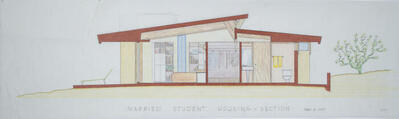 Section, Housing for Married Students at Taliesin West