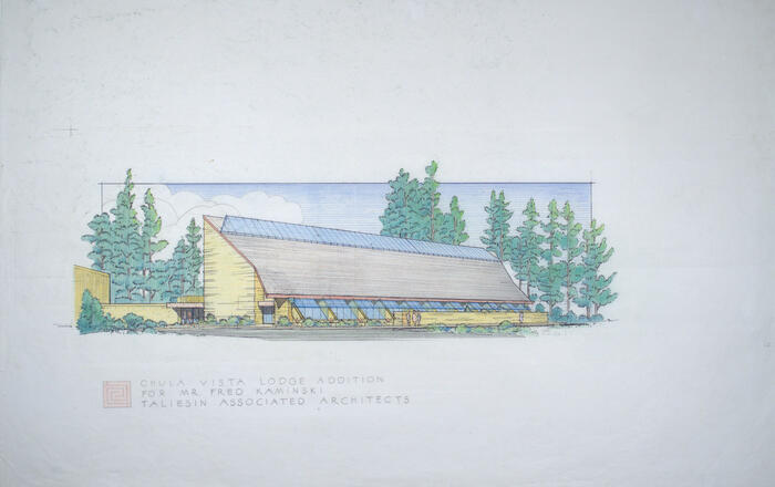 Drawing: Perspective View (2), Addition to Chula Vista Lodge for Fred Kaminski