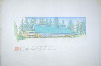 Drawing: Perspective View (1), Addition to Chula Vista Lodge for Fred Kaminski