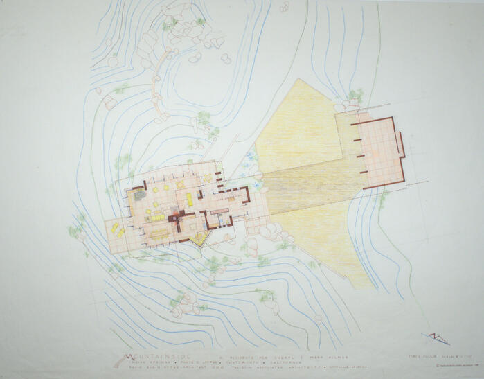 Drawing: Main Floor Plan, House for Cheryl and Mark Kilmer, Indian Springs Residential Community