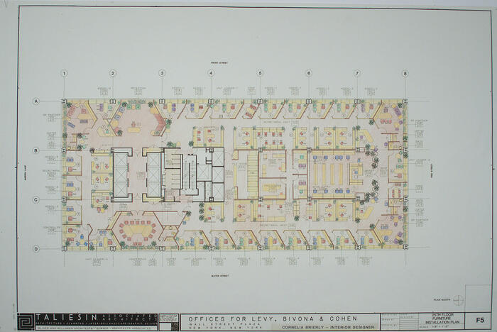 Drawing: 25th Floor Furniture Installation Plan (Sheet F5), Offices for Levy, Bivona and Cohen