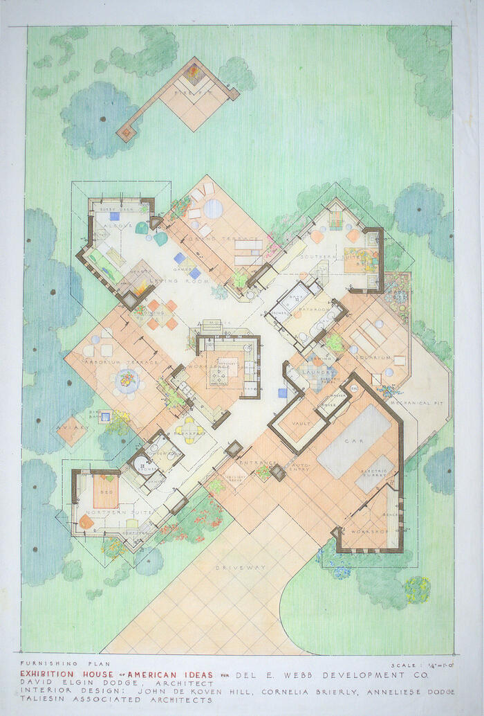 Drawing: Furnishing Plan, Exhibition House of American Ideas for Del E. Webb Development Company