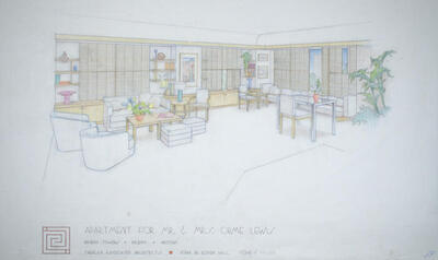 Drawing: Interior Perspective View, Apartment for Orme Lewis