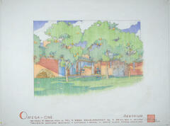Drawing: Perspective View of Arborium, Exhibition House of American Ideas for Del E. Webb Development Company