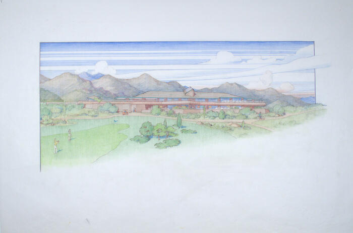 Drawing: Perspective View, Clubhouse for Ancala Residential Community