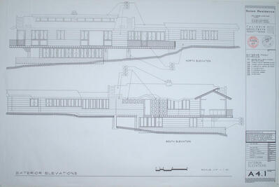 Drawing: Exterior Elevations (Sheet A4.1), House for John and Bonnie Scism at Gold Mountain