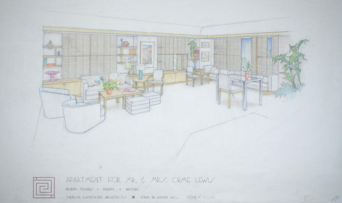 Drawing: Interior Perspective View, Apartment for Orme Lewis