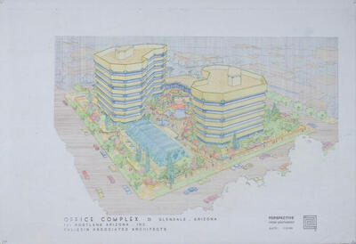 Drawing: Aerial Perspective View from Southwest (2), Glendale Financial Center for Rostland Glendale, Inc.