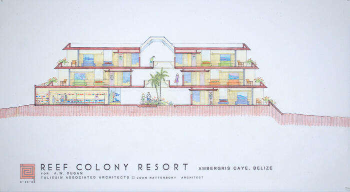 Drawing: Section, Spanish Reef Club Resort for A. W. Dugan 