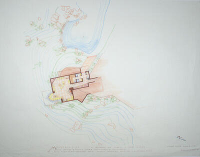 Drawing: Lower Floor Plan, House for Cheryl and Mark Kilmer, Indian Springs Residential Community