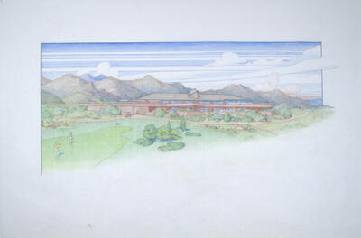 Drawing: Perspective View, Clubhouse for Ancala Residential Community
