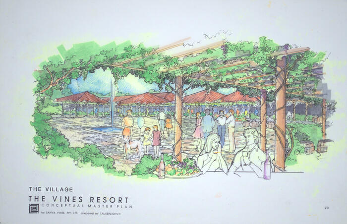 Perspective View, Resort Masterplan for Sanwa Vines