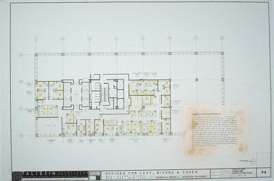 Drawing: 24th Floor Furniture Installation Plan (Sheet F4), Offices for Levy, Bivona and Cohen