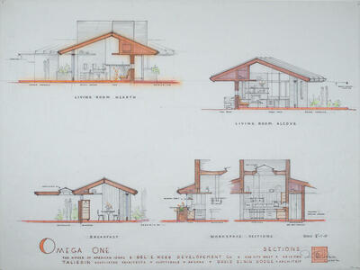 Drawing: Sections, Exhibition House of American Ideas for Del E. Webb Development Company