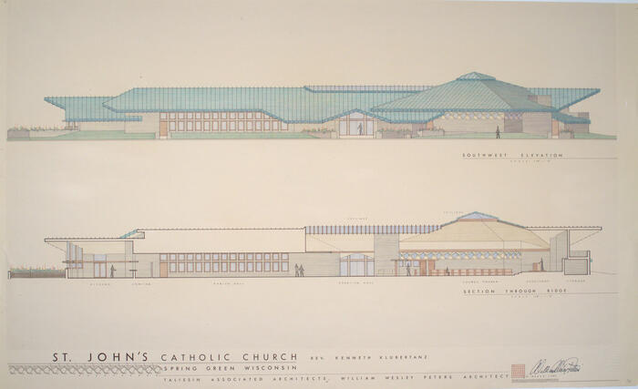 Elevation and Section, St. John's Catholic Church