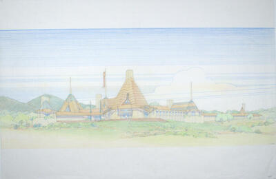 Drawing: Perspective View (alternate scheme), Clubhouse for Ancala Residential Community