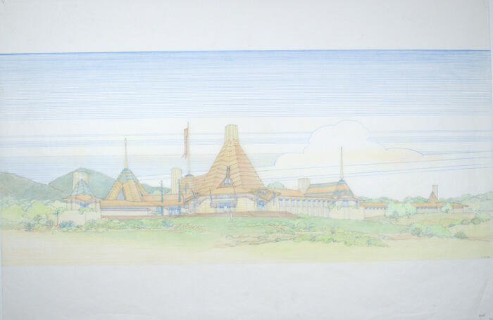 Drawing: Perspective View (alternate scheme), Clubhouse for Ancala Residential Community