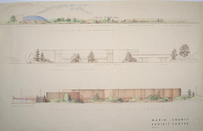 Drawing: Elevations, Exhibition Building for Marin County Civic Center