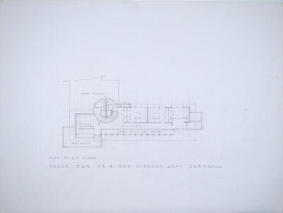 Second Floor Plan, House for Gibbons Gray Cornwell, scheme 2