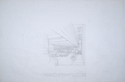 Interior Perspective View, House for Gibbons Gray Cornwell, scheme 2