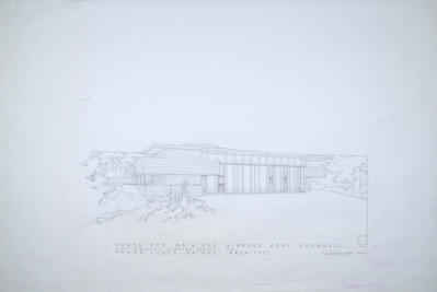 Drawing: Aerial Perspective View, House for Gibbons Gray Cornwell, scheme 2
