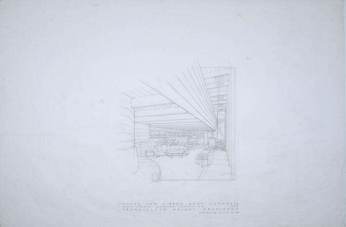 Interior Perspective View, House for Gibbons Gray Cornwell, scheme 2