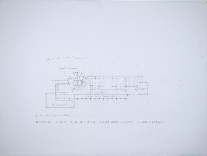Second Floor Plan, House for Gibbons Gray Cornwell, scheme 2