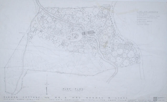 Drawing: Plot Plan (Sheet 1), Cottage for Norman R. Lykes