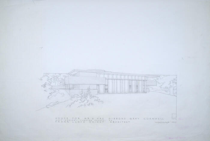 Drawing: Aerial Perspective View, House for Gibbons Gray Cornwell, scheme 2