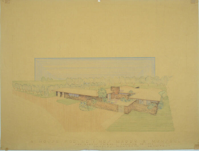 Drawing: Aerial Perspective View, House for Mr. and Mrs. Harry B. Munsell