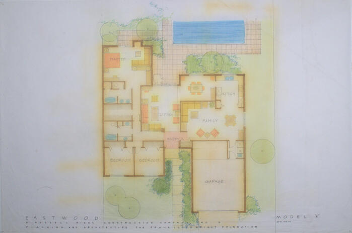 Drawing: Floor Plan of Model K, Eastwood Residential Community