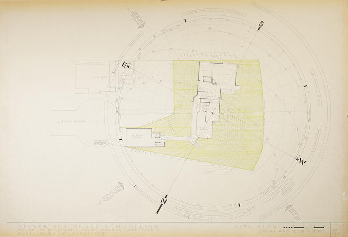 Site Plan Showing Solar Angles and Views, House Remodel for Barbara and Jon Heiser, project