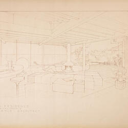 Section of Living Room, House for Donald Weston