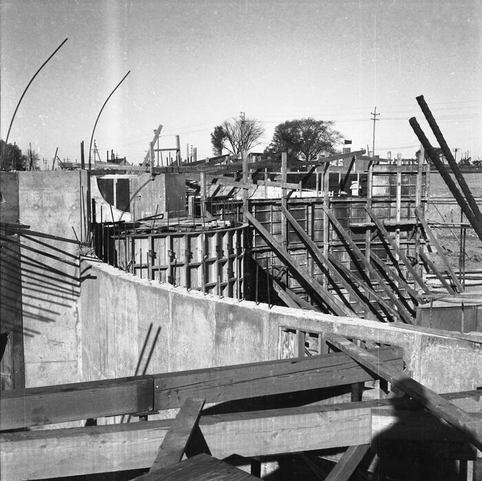 Construction View Showing Formwork for Walls, Annunciation Greek Orthodox Church