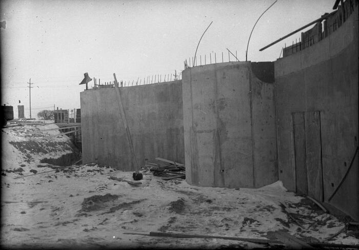 Construction View Showing Concrete Walls, Annunciation Greek Orthodox Church
