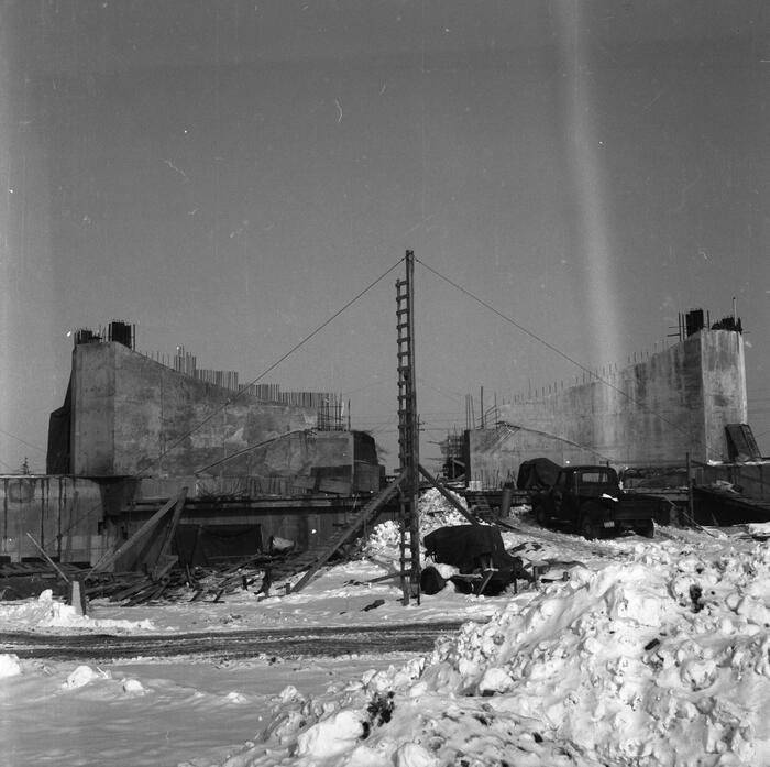 Construction View Showing Showing Concrete Walls, Annunciation Greek Orthodox Church