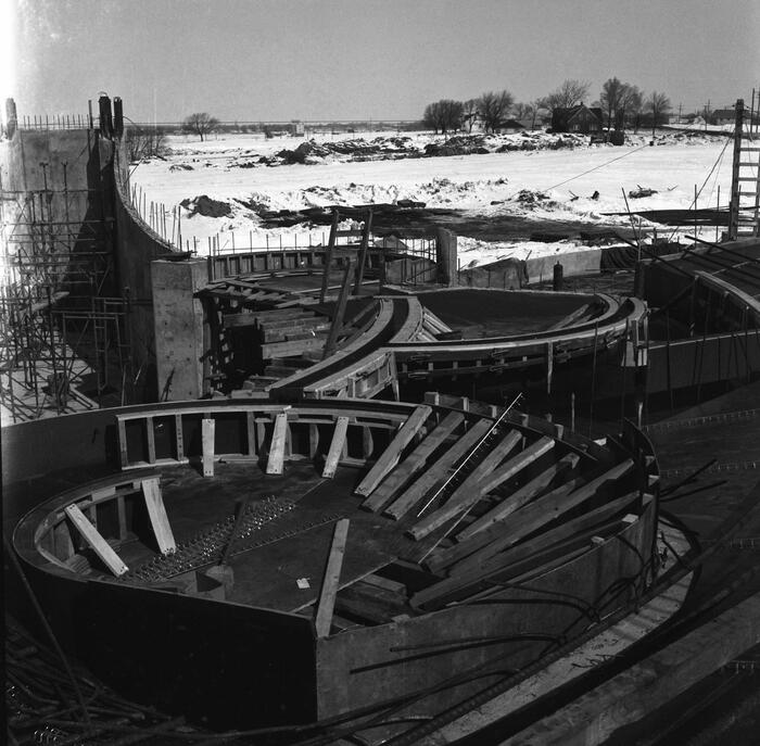 Construction View Showing Showing Concrete Walls, Annunciation Greek Orthodox Church