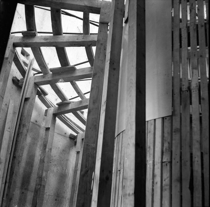 Construction View Showing Detail of Formwork, Annunciation Greek Orthodox Church