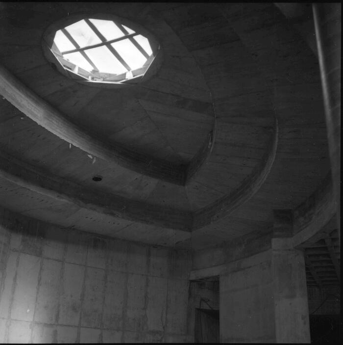 Construction View Showing  Concrete Walls and Skylight, Annunciation Greek Orthodox Church