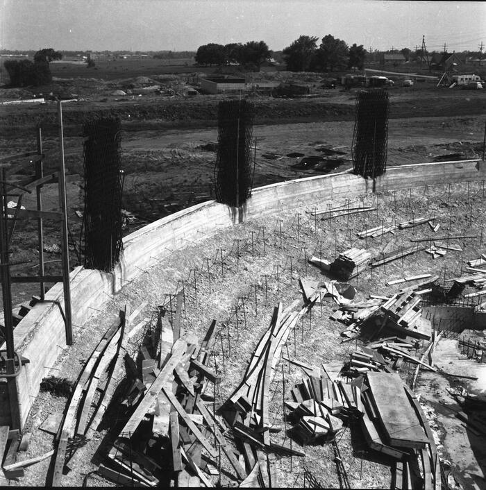 Construction View Showing Concrete Work for Balcony Floor, Annunciation Greek Orthodox Church