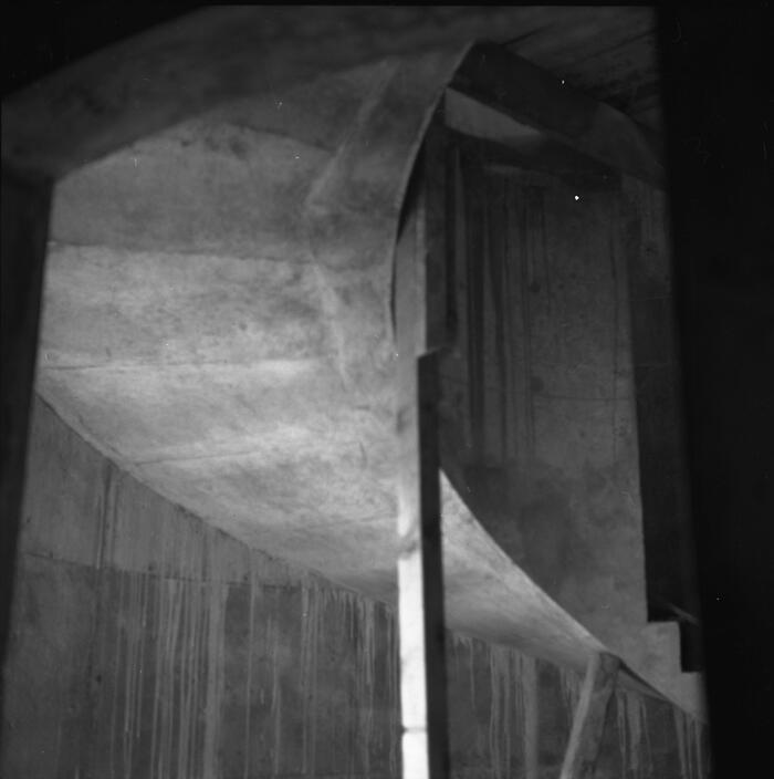 Construction View Showing Detail of Staircase, Annunciation Greek Orthodox Church